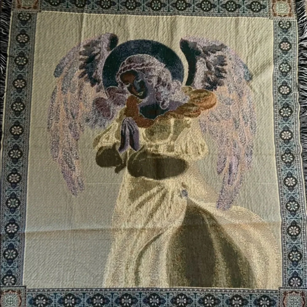 Vintage Praying Angel Blanket